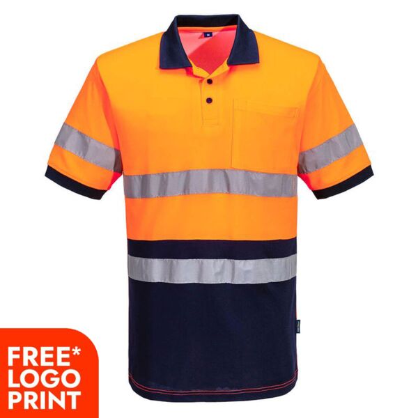 Hi Vis Class D/N Contrast Short Sleeve Polo Shirt Thumbnail