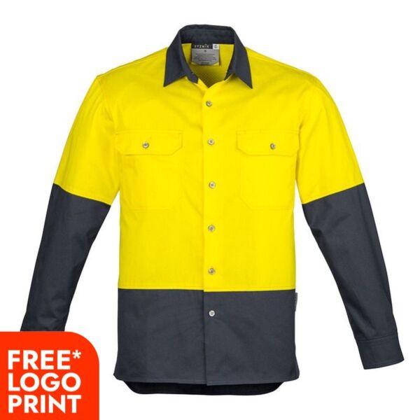 Mens Hi Vis Spliced Industrial Shirt Thumbnail